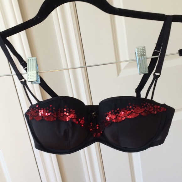 NW Costume bra - black with red sequins - Picture 1 of 3